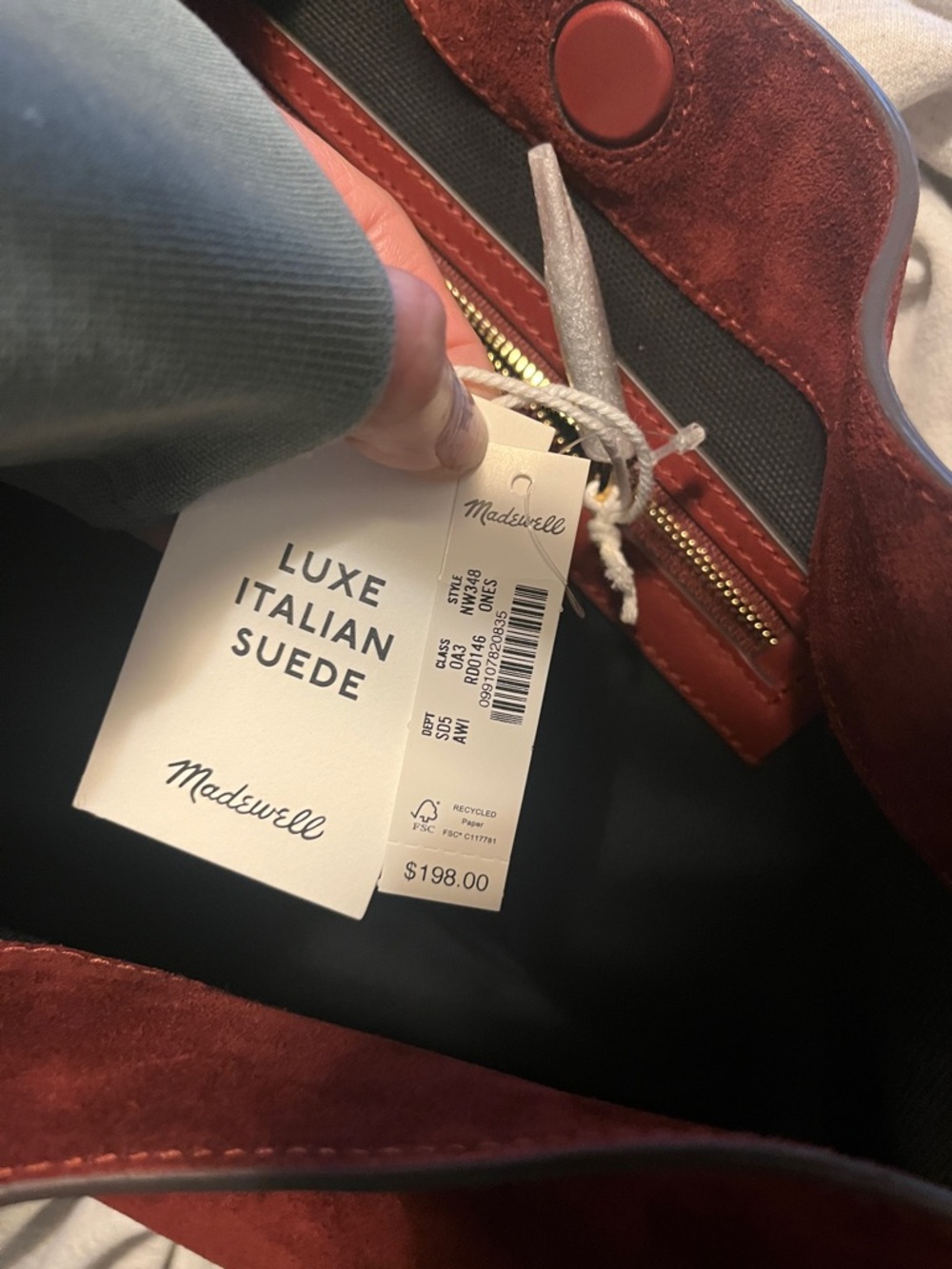 Madewell Suede Shoulder Hobo Bag in Deep Burgundy - Picture 4 of 10
